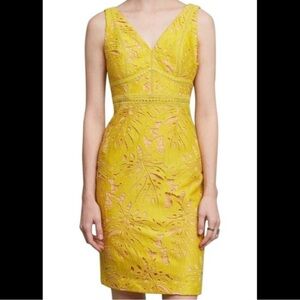 NWOT Anthropologie Maeve Yellow Gardenia Collin Lace Dress Size 0P